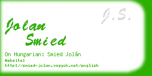 jolan smied business card